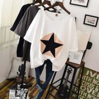 [Bộ sưu tập 5.9.000 người] Áo thun ngôi sao năm cánh bằng Cotton nguyên chất 100kg Quần áo nữ cỡ lớn Quần áo mùa hè 2022 Quần áo mùa hè Fat mm Tay ngắn dáng rộng dáng rộng dáng rộng dáng rộng hợp thời trang20250302