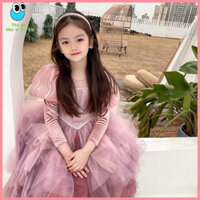 [Bộ sưu tập 8200 người] Váy thanh lịch mới 2023 xuân thu cho bé gái, váy công chúa Disney gradient sequin, váy phồng công chúa nàng tiên cá