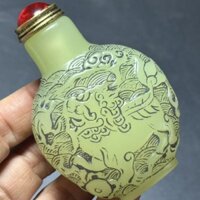 Bộ Sưu Tập Cổ Chơi Bán Chạy Nhất Cổ Chơi Thủ Công Khắc Đặc Tính Dạ Quang Snuff Chai Rồng Phượng Bộ Hút Thuốc Chai Đồ Trang Trí Hổ 3-31g