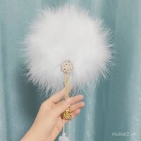 [Bộ sưu tập của 1181 người] Quạt lông vũ cổ, phụ kiện Hán phục, quạt nhóm cầm tay, biểu diễn sân khấu, chụp ảnh khiêu vũ, áo choàng buổi sáng, đạo cụ chụp ảnh cưới