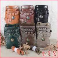 [Bộ sưu tập của 1707 người] Túi đeo thắt lưng của nhà tạo mẫu tóc, kéo cắt tóc, túi dụng cụ công cụ công suất lớn retro cá tính