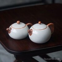 [Bộ sưu tập của 1873 người] Tianqing Ge Kiln XiaoxiShi Ấm trà gốm sứ Ru sứ đá nứt vỡ mở Ru Sứ Trà Đen Kung Fu dùng cho ấm đơn