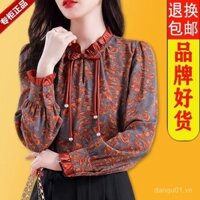 [Bộ sưu tập của 3863 người] Áo Sơ mi lụa dâu tằm kiểu Tây cao cấp cho nữ áo sơ mi dài tay 2025 xuân thu thời trang mới Áo sơ mi mặc ngoài thiết kế mỏng