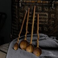 [Bộ sưu tập của 4220 người] Muỗng Gốm Sứ Cổ Điển gia dụng cán dài Muỗng cà phê Muỗng trộn gốm thô dễ thương sáng tạo Muỗng ăn Muỗng làm bằng tay