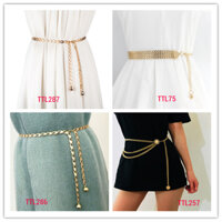 Bộ sưu tập đai váy áo thắt lưng chuỗi kim loại dễ thương free size - TTL287 vàng