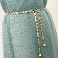 Bộ sưu tập đai váy áo thắt lưng chuỗi kim loại dễ thương free size - TTL286 vàng