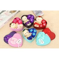 🌹Bộ Sưu Tập Hộp Hoa Hồng sáp thơm 3 Bông Kèm Gấu Hộp Hình Trái Tim Quà tặng Sinh Nhật , Lễ Tình Nhân Valentine