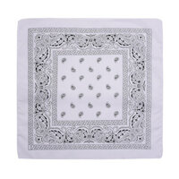 Bộ sưu tập khăn vuông cotton bandana turban XO Vintage BDN01 54x54cm - BDN01.9 Trắng