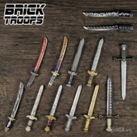 [Bộ sưu tập kiếm in] Phụ kiện minifigure bên thứ ba Leyile Bricktroops, đồ chơi vũ khí 7JHO