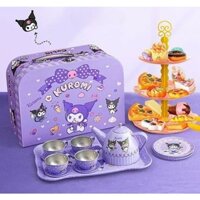 Bộ sưu tập Kuromi: bộ bình, ly tách uống trà rất dễ thương, 36 pcs, 3+ ages, No. 7675-1A