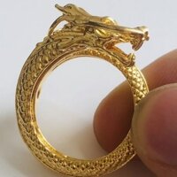 Bộ sưu tập linh tinh cổ được sản xuất tại Qingqianlong Năm Nhẫn rồng Nhẫn mạ vàng Nhẫn đầu rồng Bộ sưu tập linh tinh cổ Sản xuất tại Qingqianlong Năm Nhẫn rồng Nhẫn mạ vàng Nhẫn đầu rồng 3.28.1