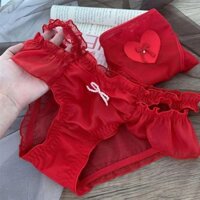 Bộ sưu tập màu đỏ ~ Benming Năm mới Quần lót màu đỏ nữ Năm mới Những điều tốt đẹp Cảm giác thuần khiết khao khát ren Quần lót nữ nysuhsaodvn20250114