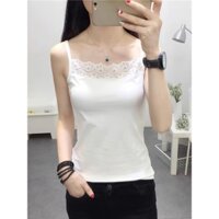 Bộ Sưu Tập Người 04 Đen Trắng Ren Ren Sling Lưng Đẹp Gợi Cảm Thoáng Mát Bên Trong Ra Tất Cả Trận Đấu Áo Vest Không Tay   #3P背心25.3.13#