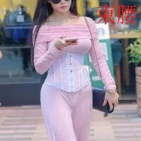 [Bộ sưu tập người 1113] Áo nịt ngực xương bằng thép thoáng khí có dây buộc cho nữ định hình cơ thể không co giãn bụng hẹp mặc ngoài corset Retro Eo Seal 3.1