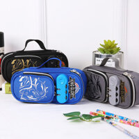 Bộ sưu tập người 1220 Học sinh tiểu học Khóa mã Hộp văn phòng phẩm dành cho bé trai Hộp đựng bút chì dung lượng lớn nhiều lớp dành cho trẻ em Hộp đựng bút chì đa chức năng sáng tạo đơn giản 25.3.3