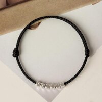 [Bộ sưu tập người 1241] Bàn bạc bị hỏng Hai dây dệt tay bằng bạc Sterling Vòng tay cặp đôi Benming Năm Dây đỏ Quà tặng sinh nhật Vòng chân nữ