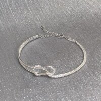 [Bộ sưu tập người 1764] Vòng tay nửa vòng tay thắt nút bạc S925 dành cho nữ Ánh sáng sang trọng Niche Cao cấp Đơn giản mát mẻ Vòng tay học sinh Quà tặng20250209