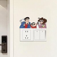 [Bộ sưu tập người 1907] Crayon Shin-Chan Công tắc Acrylic Nhãn dán tường trang trí bố trí phòng Biến đổi các vật thể nhỏ Vỏ ổ cắm 3d Nhãn dán xấu xí