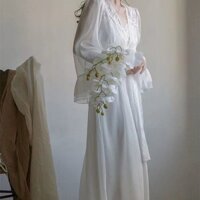 [Bộ sưu tập người 2044] Bà Charlie Pháp Gợi Cảm Bộ Đồ Ngủ Nữ Băng Lụa Váy Ngủ Cao Cấp Cưới Cô Dâu Dài Mặc Áo Khoác Xuân Hè / Hạt 252.20