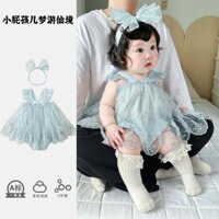 [Bộ sưu tập người 2185] Bé gái Bé gái Onesie Mùa hè Váy phong cách phương Tây Quần áo trẻ em Quần áo mùa hè Bé gái trọn tháng Trăm ngày Công chúa Onesie❤3.19❤