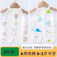 [Bộ sưu tập người 2932] Bộ áo liền quần bỏ túi cho bé phong cách mỏng Bảo vệ bụng Túi yếm nam nữ Áo liền quần đeo chéo 0-125.3.11