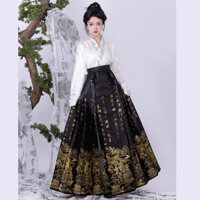 Bộ sưu tập người 509 Váy phồng làm lều thêu công nghiệp nặng Váy phồng vàng đen Phong cách Trung Quốc mới cải tiến tay máy bay