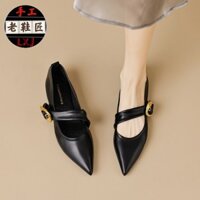 [Bộ sưu tập người 5507] Giày Mary Jane cổ điển kiểu Pháp Đế bệt nữ 2025 Phong cách mới Xuân Thu Một từ với Giày mũi nhọn Đế mềm Giày nữ phong cách buổi tối