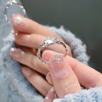 [Bộ sưu tập người 582] Nhẫn Opal Cao Cấp Bạc Sterling Nữ Mở Đầu ins Niche Design Index Nhẫn Ngón Tay Sinh Viên Bạn Gái 2023 Phong Cách Mới
