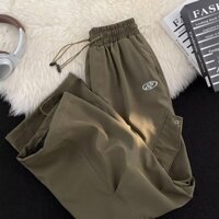 [Bộ sưu tập người 9197] Quần yếm mùa hè nam dáng rộng dáng rộng kiểu Mỹ cổ điển thêu áo khoác ống rộng phong cách Hồng Kông