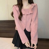 [Bộ sưu tập nhân dân 2291] Áo sơ mi dài tay mùa thu giảm tuổi lá sen 2024 Phong cách mới Thiết kế dáng ôm hơn Phong cách phương Tây Niche Chic Top