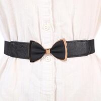 Bộ sưu tập thắt lưng nữ bản nhỏ thời trang Âu Mỹ khóa hợp kim Link 1 - TTL233 nơ viền đen