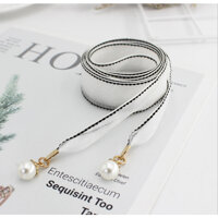 Bộ sưu tập thắt lưng vải voan bản to - TTL108 trắng