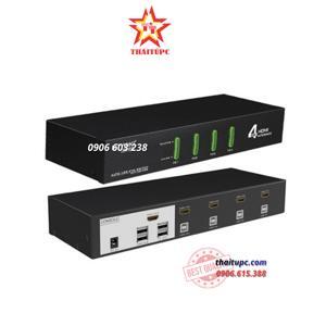 Bộ Switch HDMI 4x1 - Bộ chuyển mạch HDMI và USB 4 ra 1 30Hz MT-VIKI MT-0401HK