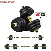 Bộ Tạ Đòn Đa Năng Điều Chỉnh 40kg 3 Trong 1 HT104 - Bộ tạ tay kết hợp tạ đẩy 40kg