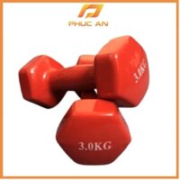 Bộ tạ tay 3kg thép bọc cao su nữ tập gym tại nhà PHUCAN