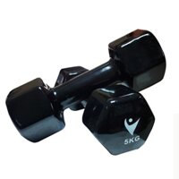 Bộ Tạ Tay 5kg Thép Nguyên Khối Bọc Cao Su (Tổng 10kg) Nhập Khẩu Cao Cấp