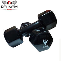 Bộ Tạ Tay 7kg Bọc Cao Su Trơn Lõi Thép Cao Cấp Chính Hãng Đại Nam Sport Tổng 14kg-Giao Màu Ngẫu Nhiên