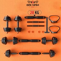Bộ Tạ Tay Đa Năng 20kg Kết Hợp 6 Trong 1 FED -220 Cao Cấp (Tạ Đơn + Tạ Đòn + Tạ Đẩy + Tạ Chuông)