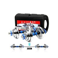 Bộ Tạ Tay Đa Năng Tháo Lắp 100% Thép Đặc Cao Cấp mạ INOX Trọng Lượng 10, 15, 20kg