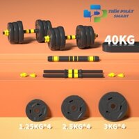BỘ Tạ Tay  Đòn Tạ Đẩy kết hợp 2 in 1 20kg,30kg,40kg bộ sản phẩm mẫu mới nhấtKHÁCH CHỌN CÂN NẶNG - 40kg