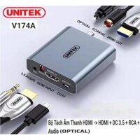 Bộ Tách Âm Thanh HDMI to HDMI + DC 3.5 + RCA + Audio + Optical UNITEK V174A