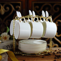 Bộ Tách Cà Phê Gốm Phong Cách Châu Âu, Bộ Tách Nước Cá Tính Đơn Giản Sáng Tạo Gia Dụng, Bộ Cà Phê Sứ Xương, Bộ Trà Buổi