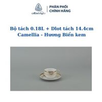 Bộ tách trà 0.18 L và Dĩa lót tách 14.4 cm Camellia Hương Biển Kem - Gốm sứ cao cấp Minh Long I