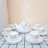 Bộ tách trà sứ xương Bone Porcelain 146253 (14 chi tiết) - Có hộp quà tặng quai xách