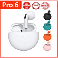 Bộ Tai Nghe bluetooth Không Dây pro 6 tws Chống Nước Có mic Điều Khiển Cảm Ứng
