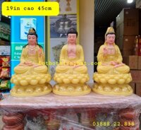 Bộ tam thế Phật đá 19in cao 45cm mẫu mới rất đẹp