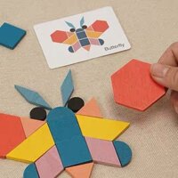 Bộ Tangram Xếp Hình Sáng Tạo 180 Chi Tiết Nhiều Màu Sắc Xếp Được Hàng Nghìn Hình Khác Nhau