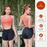 Bộ tập gym nữ 💖 𝑭𝑹𝑬𝑬𝑺𝑯𝑰𝑷 💖 đồ tập gym aerobic nữ chất đẹp thấm hút mồ hôi tốt bra cổ tim quần đùi 2 lớp