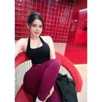 Bộ tập gym nữ áo bra yếm hở lưng kèm mút ngực quần legging cạp cao nâng mông co dãn 5Am Store
