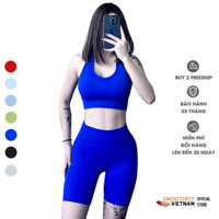 Bộ Tập Gym Nữ Bra Quần Short Cạp Cao - Chất Liệu Dệt Cao Cấp SmoothFitVN 6466 Co Dãn 4 Chiều - Tập Gym, Yoga.
